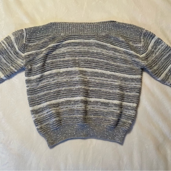 Le Chateau Knitted Pullover Sweater Grey Striped - Picture 2 of 5